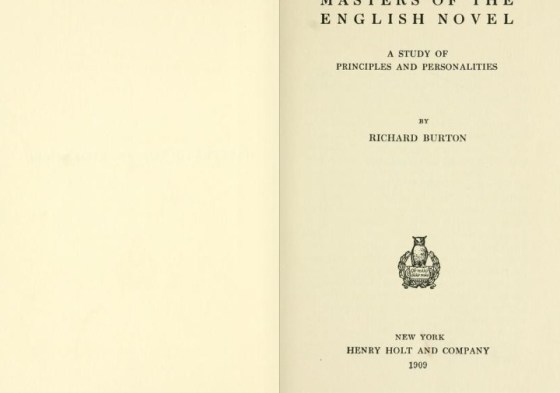R.Burton Masters of the english novel