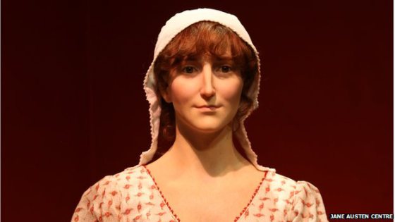 Figura de cera de Jane Austen basada en datos forenses