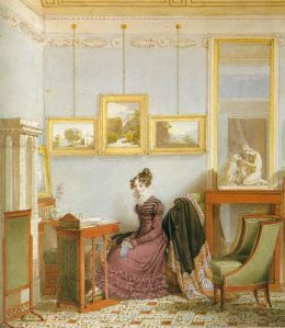 ENDER, Johann Woman at her Writing Desk 1820 Watercolour 3y